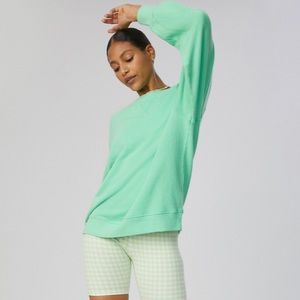 Sincerely Jules for Bandier The juniper Crewneck Sweatshirt Sz S Pastel Green